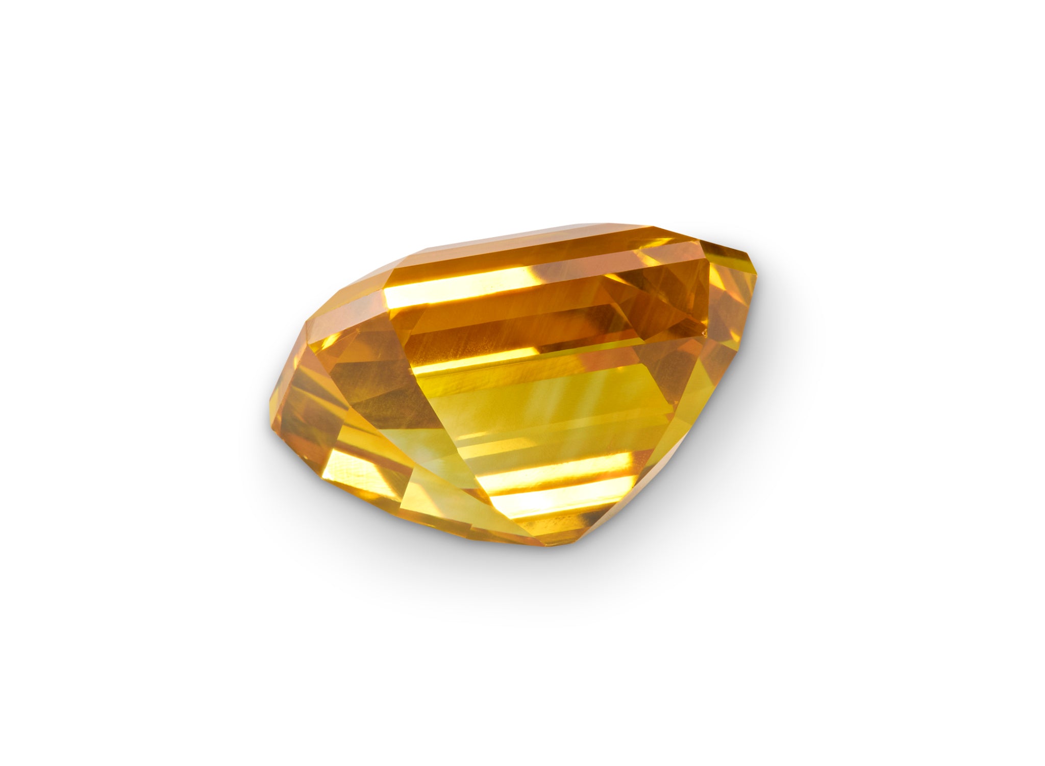 4.04ct Orange Sapphire Emerald Cut Ceylon Origin Unheated