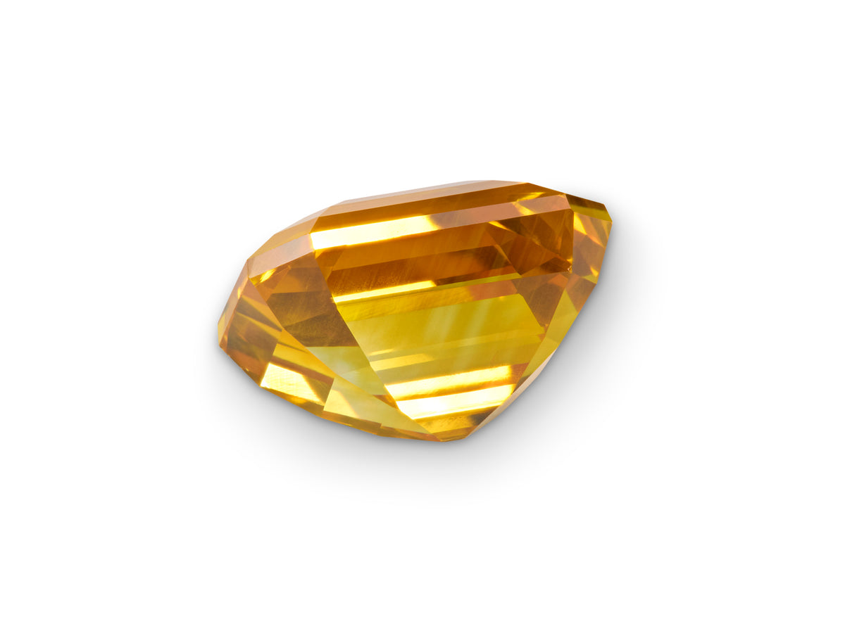 4.04ct Orange Sapphire Emerald Cut Ceylon Origin Unheated