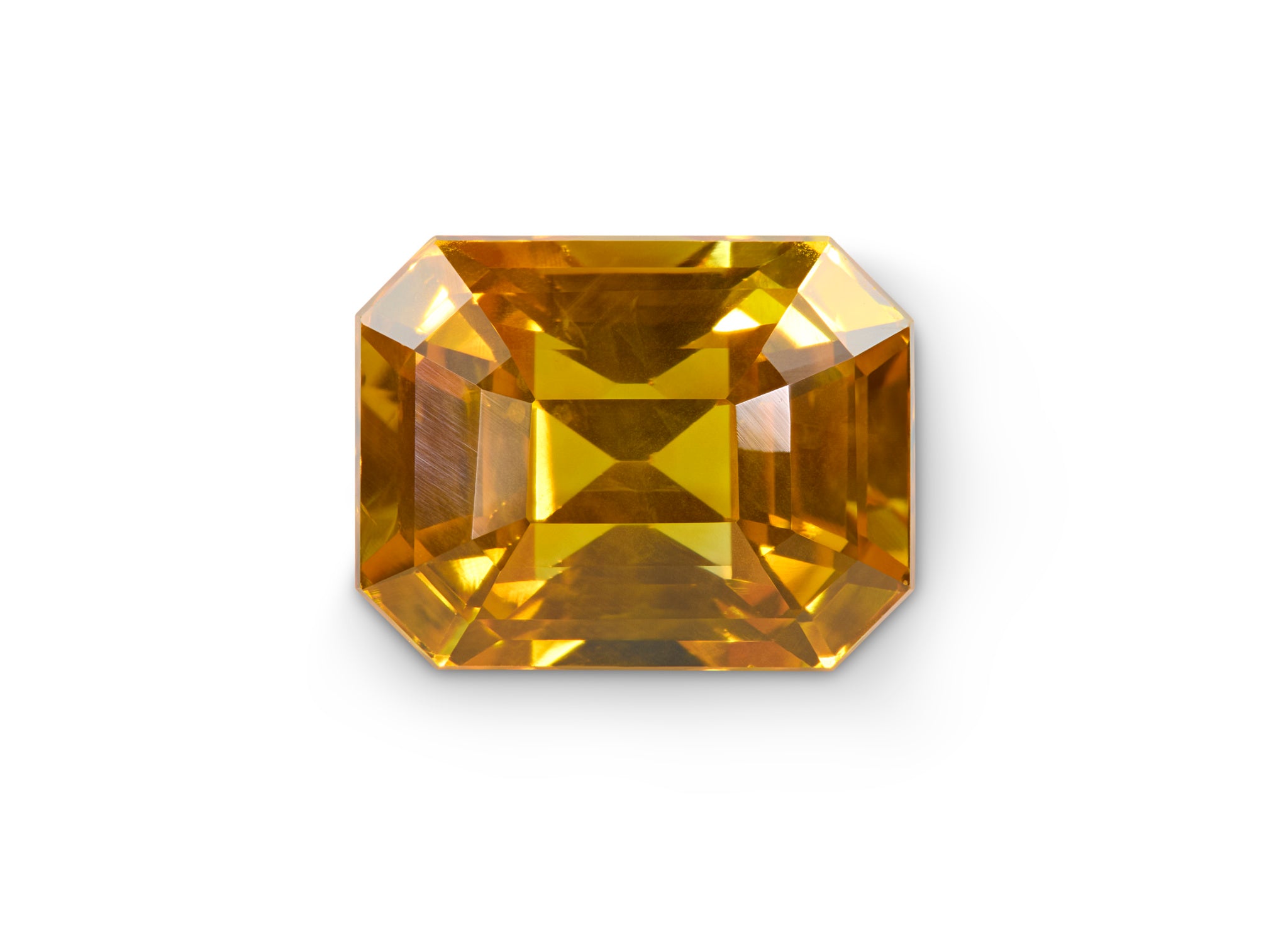 4.04ct Orange Sapphire Emerald Cut Ceylon Origin Unheated
