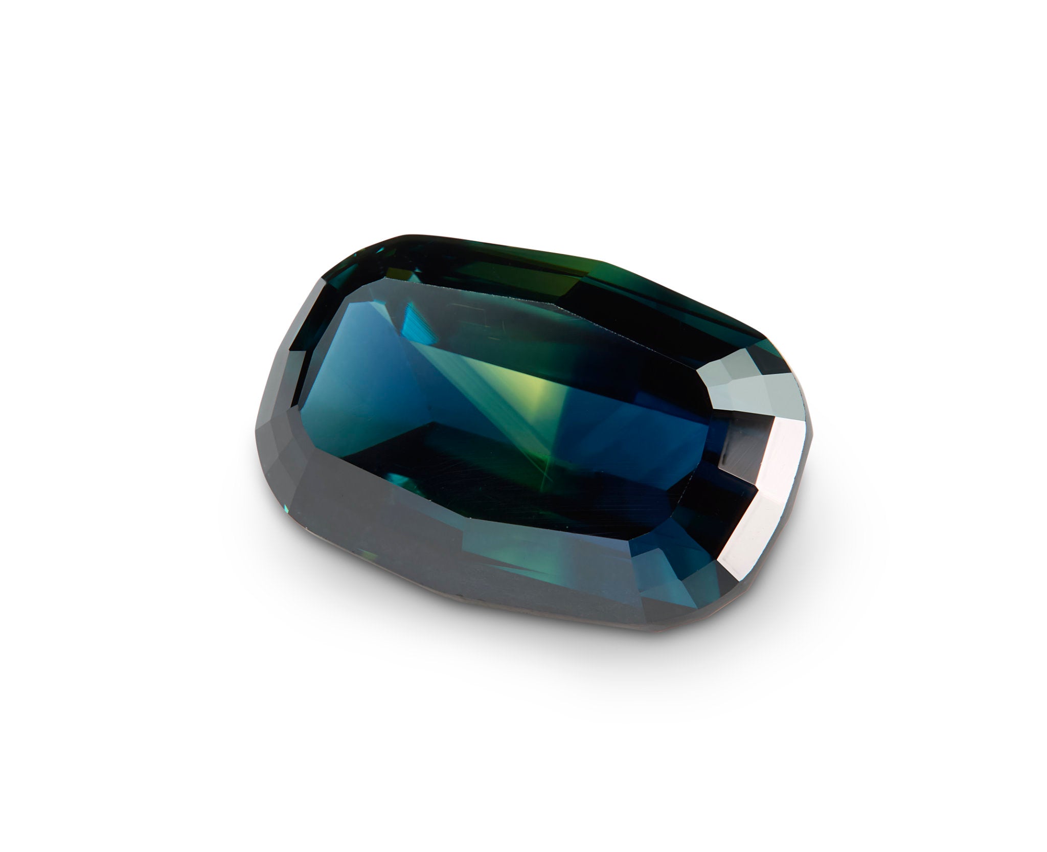 4.34ct Greenish-Blue Sapphire Fancy Cushion Cut Australia Origin