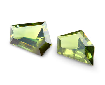 4.60ct Green Sapphire Pair Fancy Cut Australia Origin