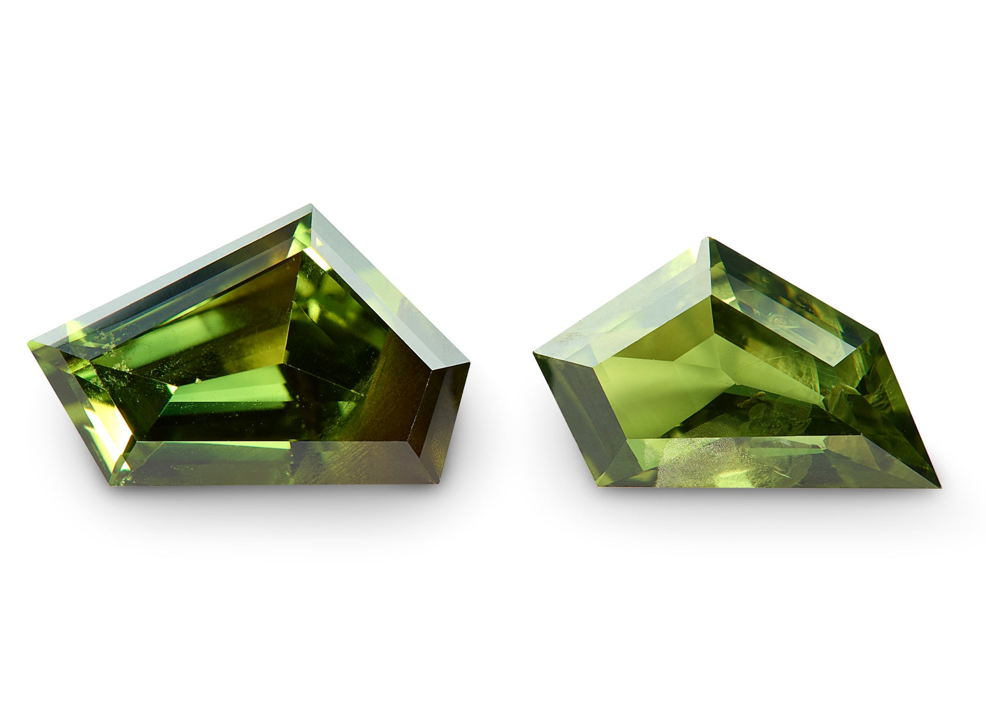 4.60ct Green Sapphire Pair Fancy Cut Australia Origin