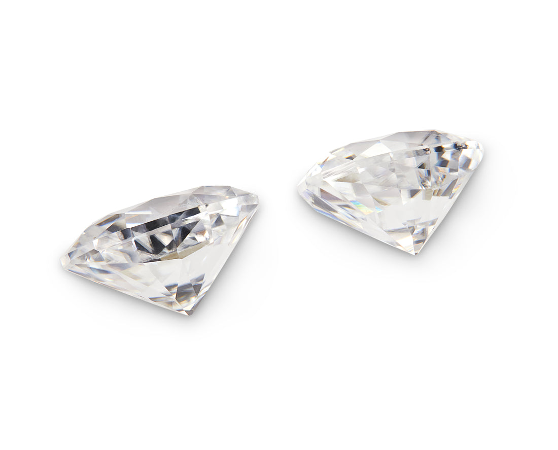 4.90ct White Zircon Pair - The Sapphire Merchant