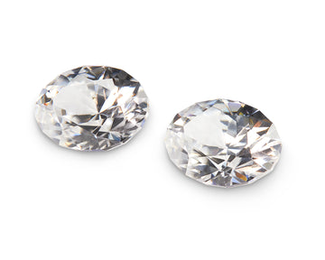 4.90ct White Zircon Pair - The Sapphire Merchant
