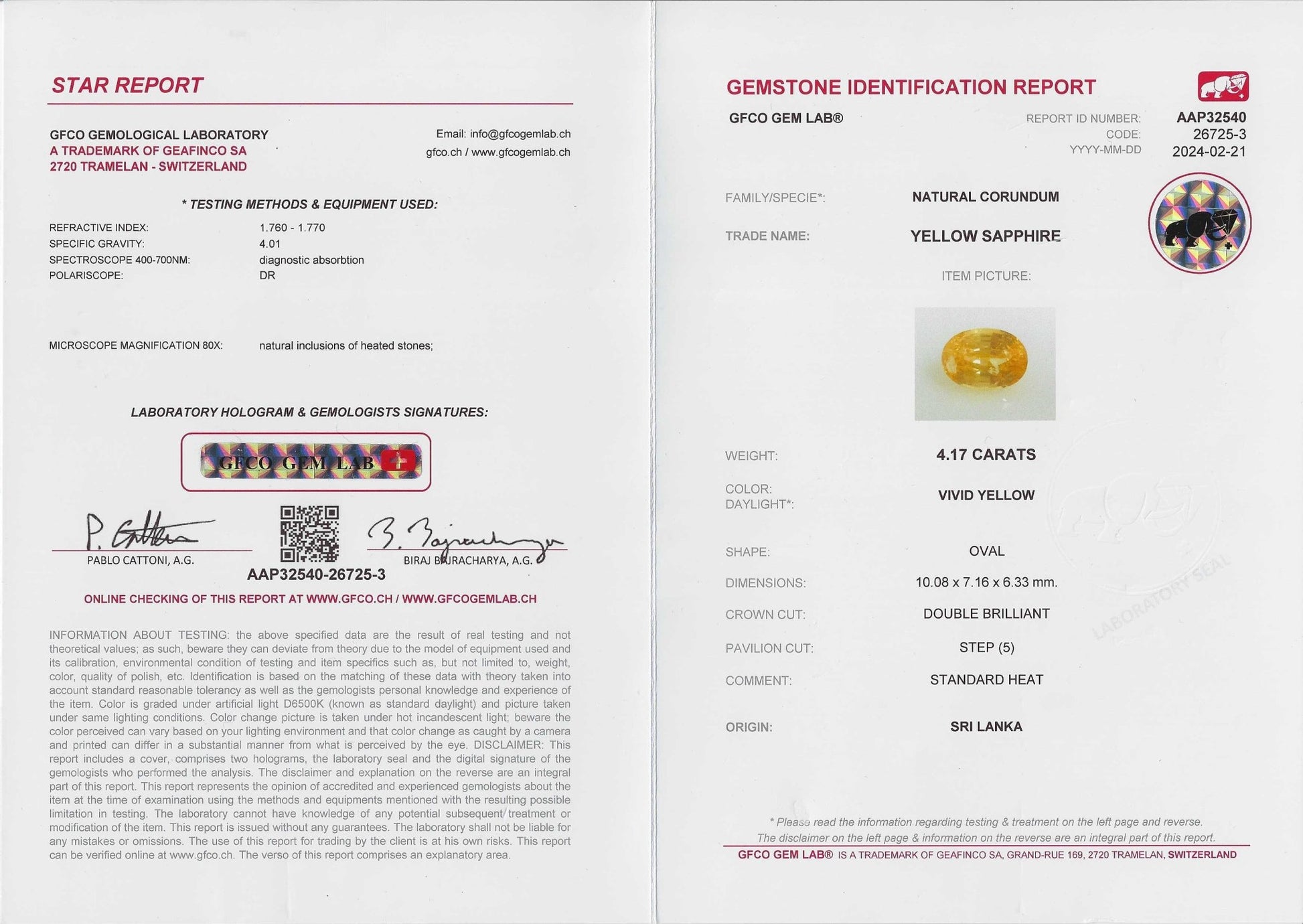 4.17ct Vivid Yellow Sapphire - The Sapphire Merchant