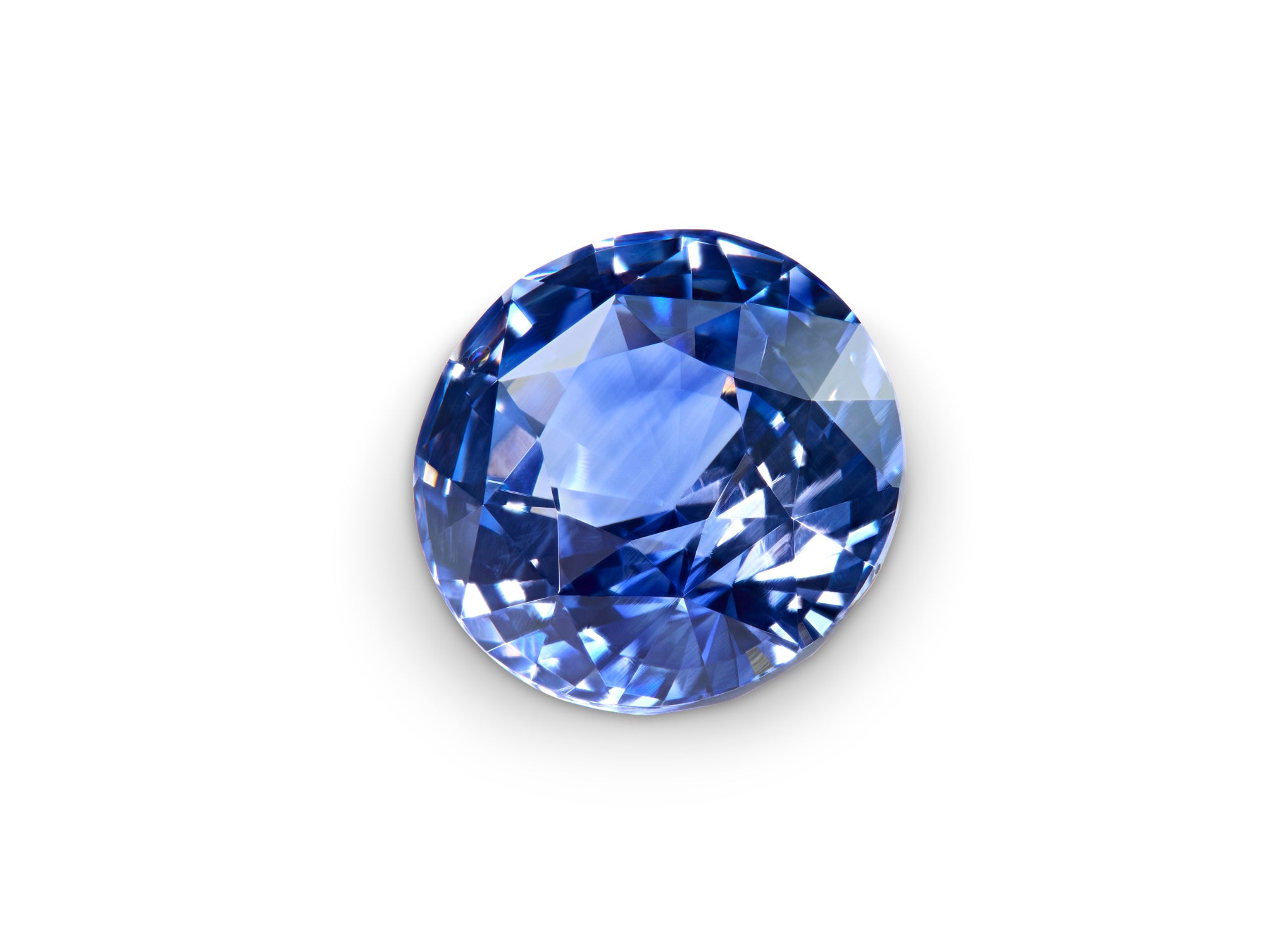 4.21ct Cornflower blue Sapphire Round Brilliant Cut