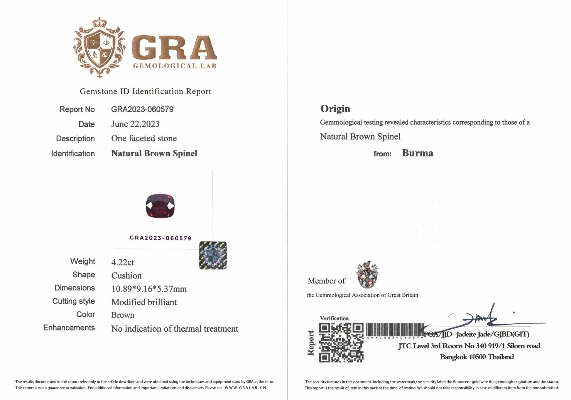 4.22ct Burmese Rosewood Spinel - The Sapphire Merchant
