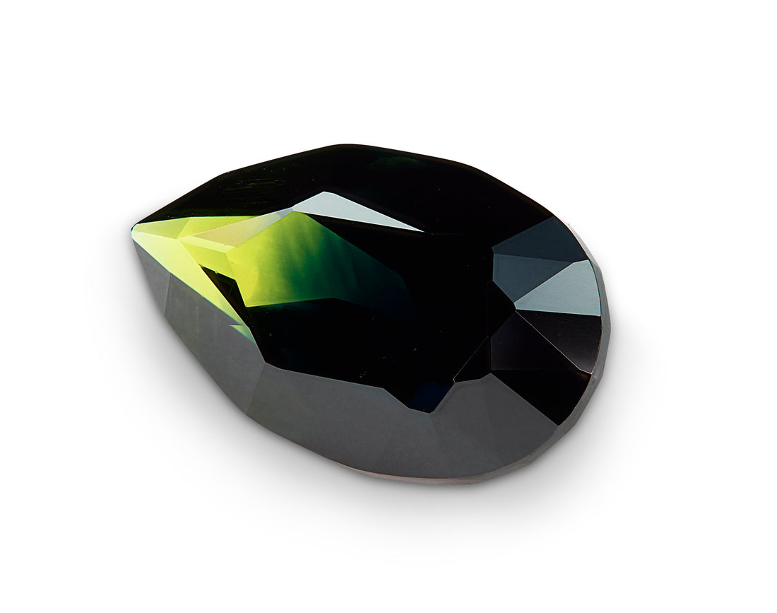 5.03ct Bi-Colour Yellow and Black Sapphire Pear Cur
