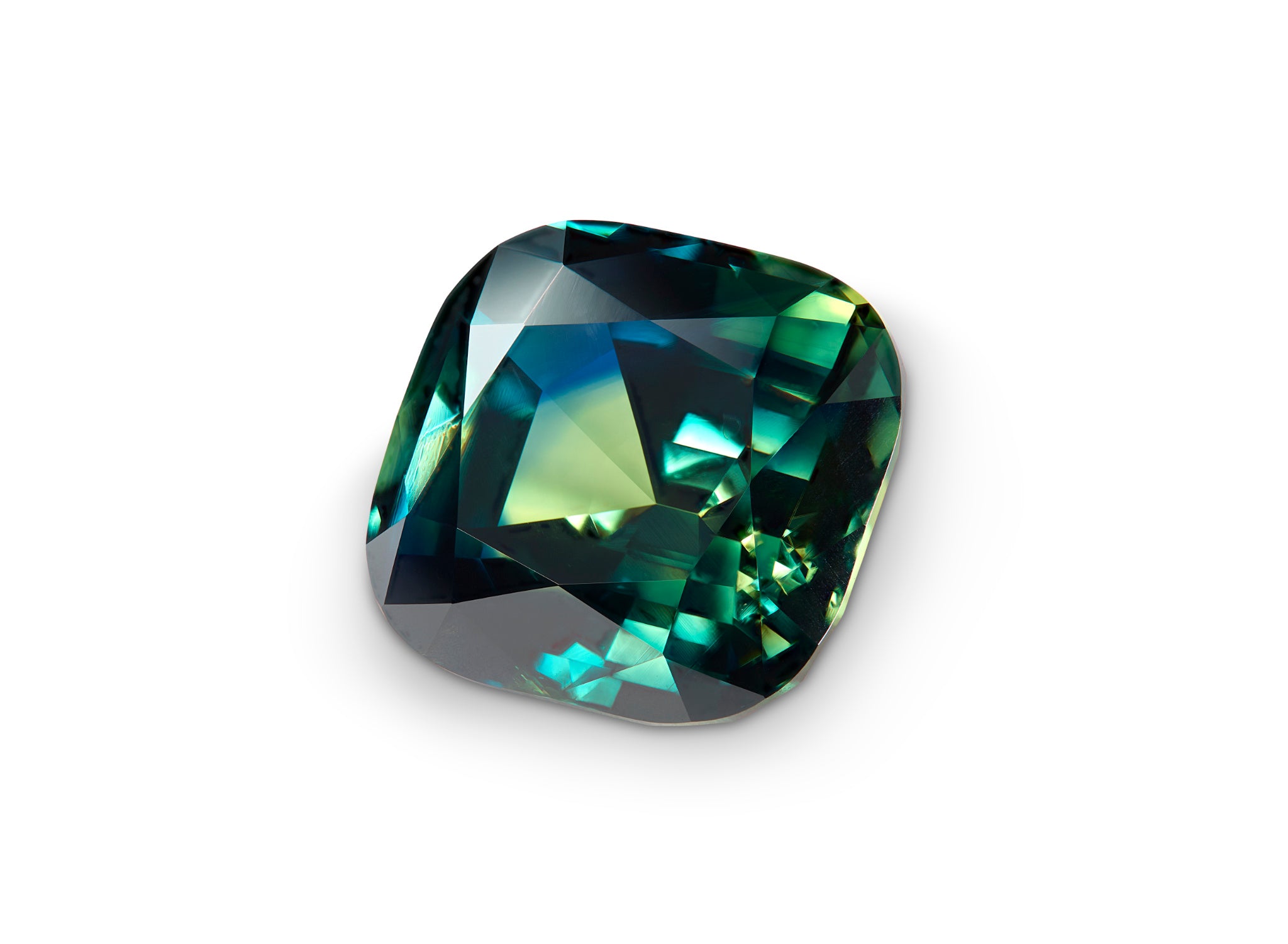 6.06ct Teal Green Blue Australian Sapphire Cushion Cut No Heat