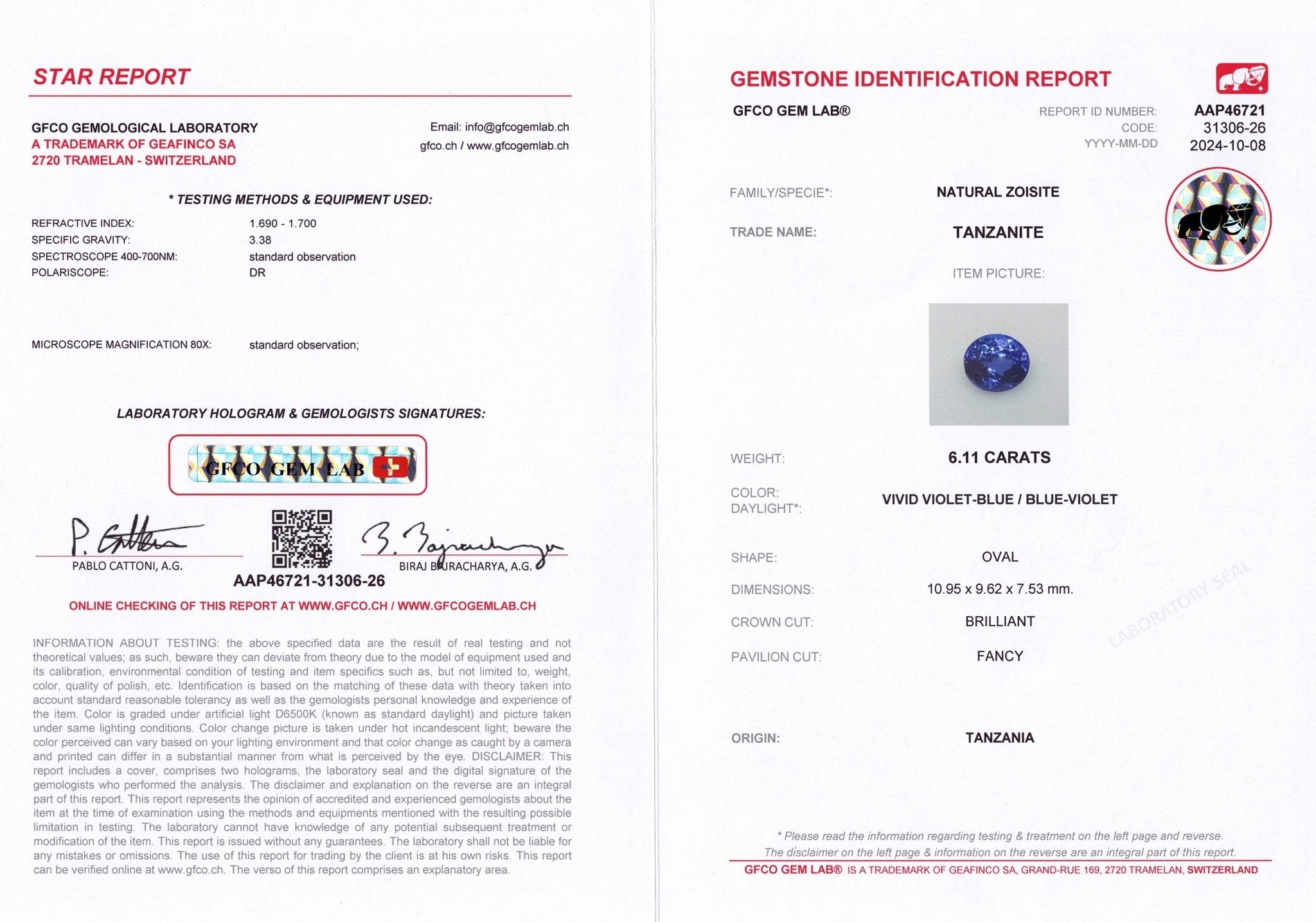 6.11ct Tanzanite Zoisite - The Sapphire Merchant