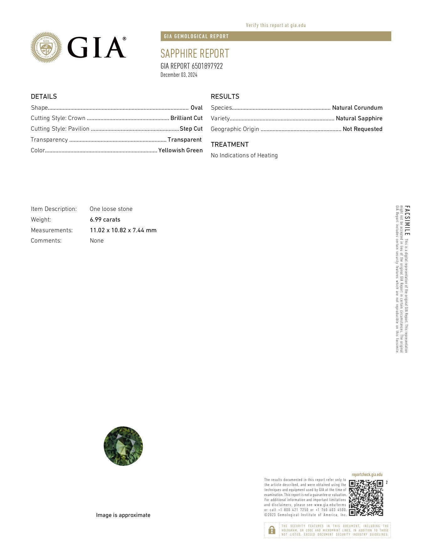 6.99ct Green Sapphire - The Sapphire Merchant