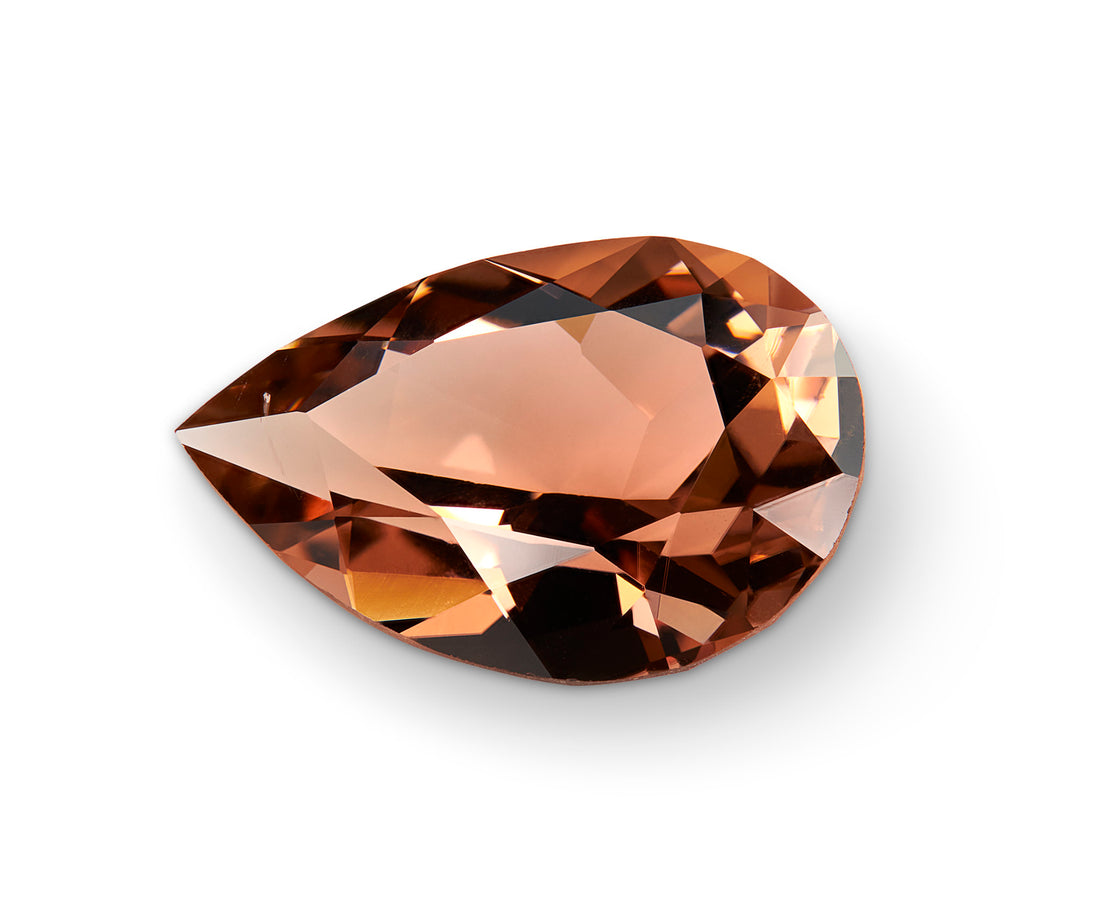 7.28ct Peach Tourmaline Pear Cut
