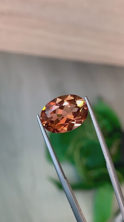 6.47ct Apricot Tourmaline Oval Cut