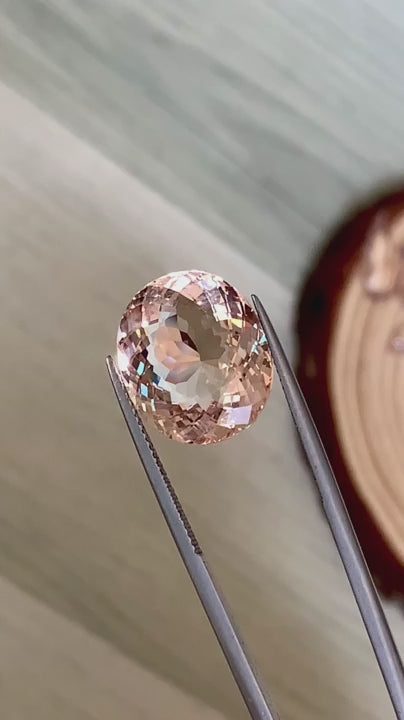 13.67ct Peach Tourmaline Oval Cut