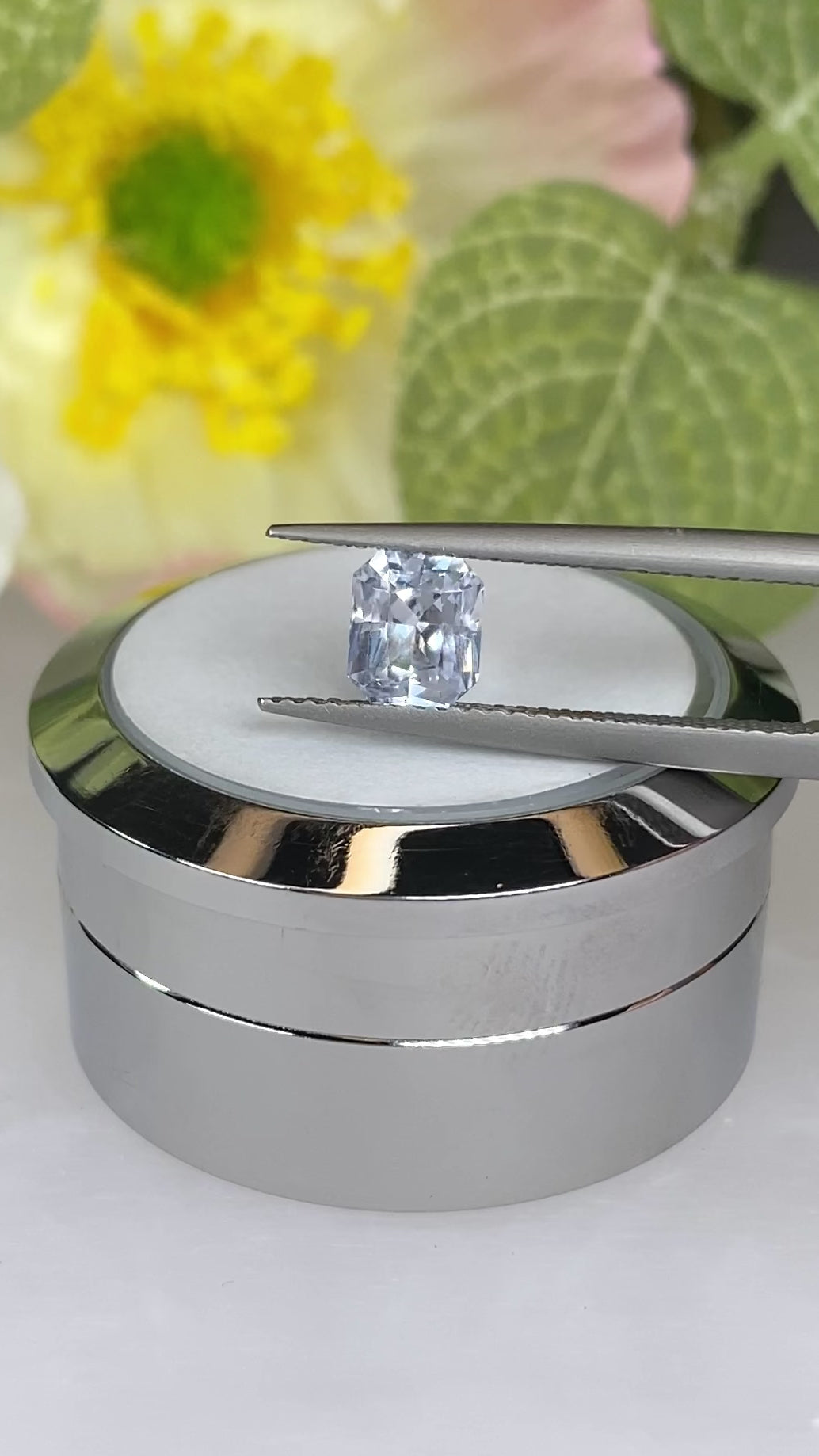 0.98ct Faint Blue Sapphire Radiant Cut