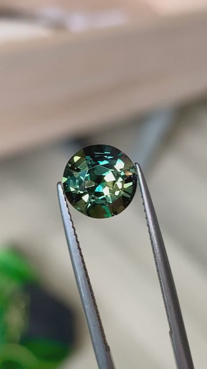 3.58ct Parti Sapphire Round Brilliant Cut