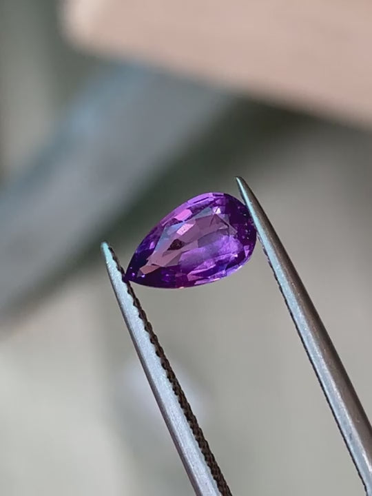 1.21ct Purple Sapphire Pear Shape