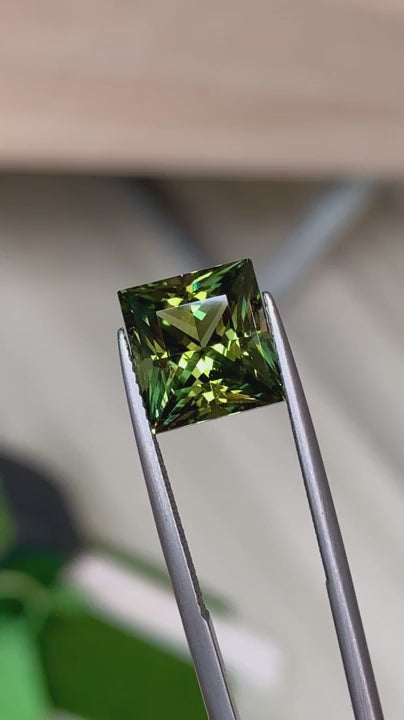 5.54ct Green Tourmaline Princess Cut Video