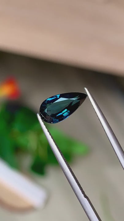 2.21ct Teal Blue Sapphire Pear Cut
