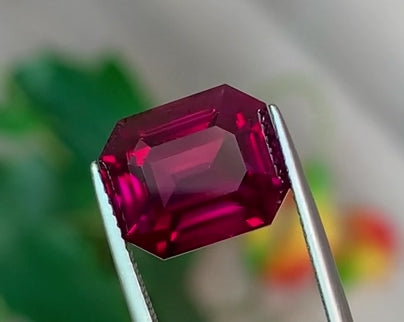 9.62ct Rhodolite Garnet Emerald Cut