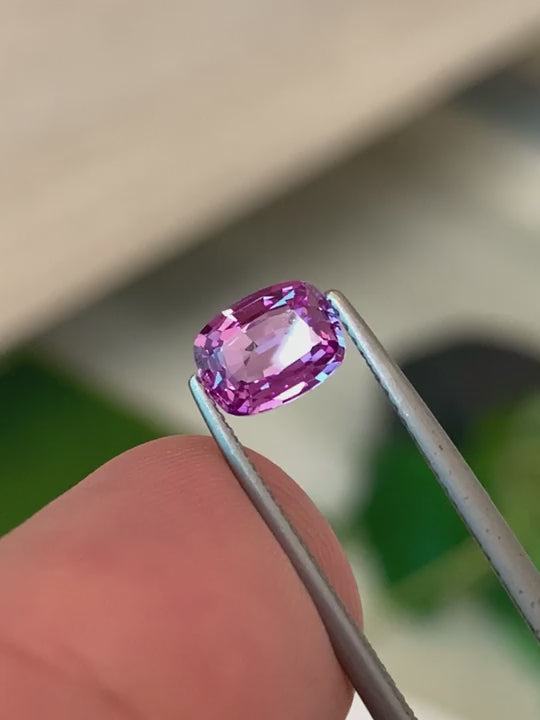 1.02ct Pink Sapphire Cushion Cut Video