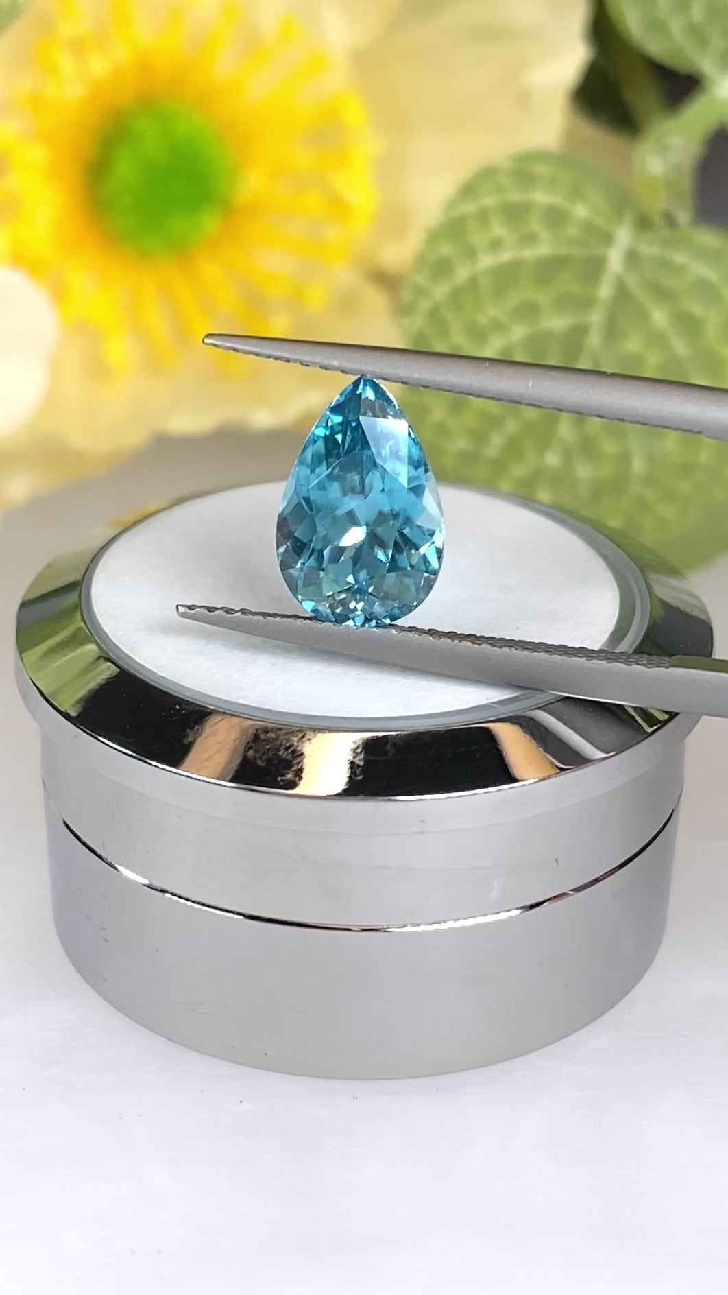 3.33ct Cambodian Blue Zircon Pear Shape