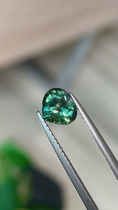 1.35ct Green Heart Shape Sapphire