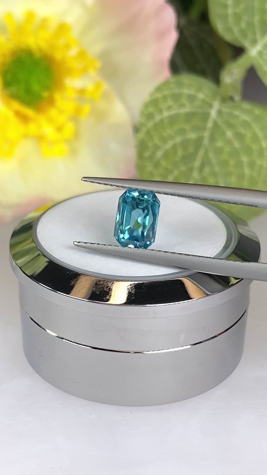 2.17ct Blue Zircon Emerald Cut