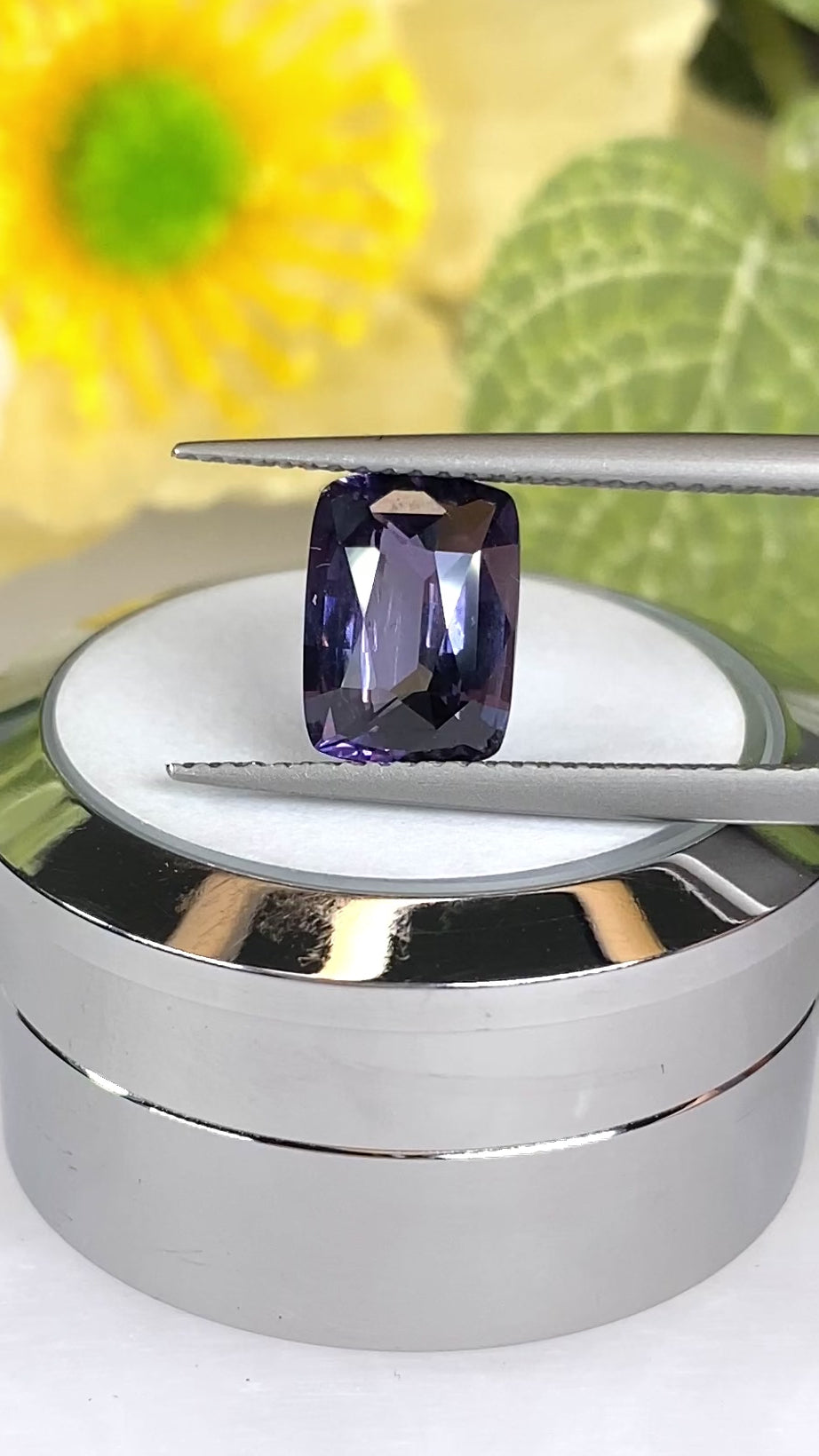 2.78ct Violet Spinel Gemstone Cushion Cut
