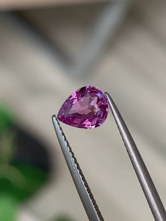 1.01ct Pink Sapphire Pear Cut Video