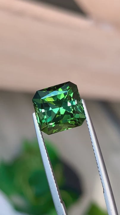 6.53ct Green Tourmaline Asscher Cut Video