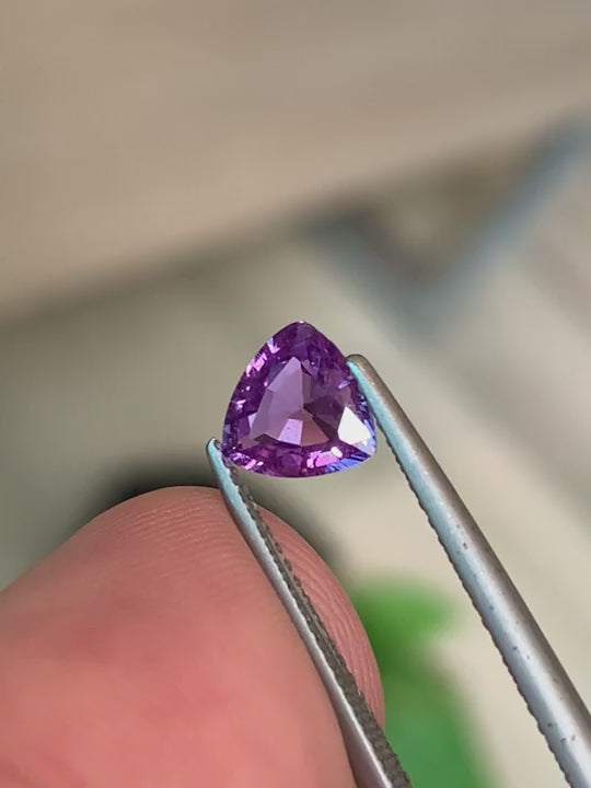 1.08ct Purple Sapphire Trillion Cut