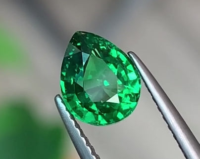 1.57ct Tsavorite Green Garnet Pear Cut Tanzania Origin
