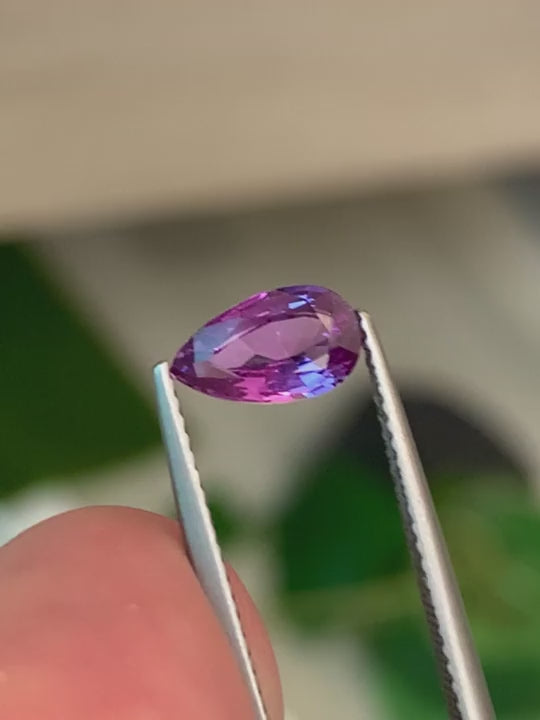 1.23ct Purple Sapphire Pear Shape