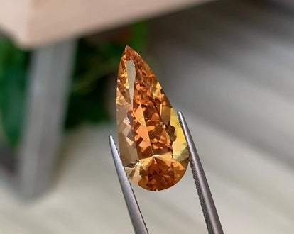 9.36ct Imperial Topaz Pear Shape Brazil Origin