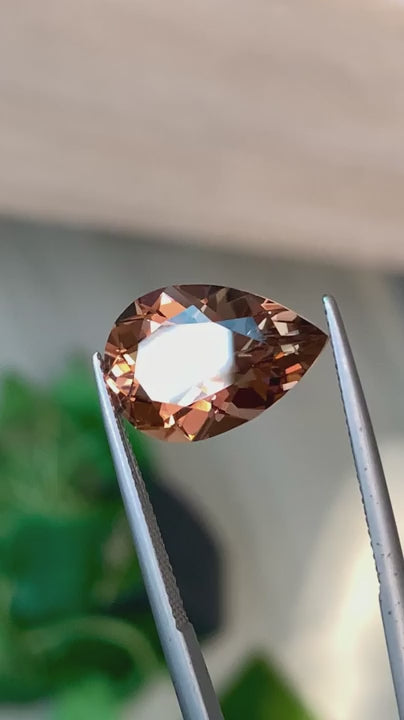 7.28ct Peach Tourmaline Pear Cut