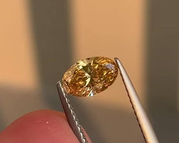 0.88ct Yellow Diamond Oval Cut