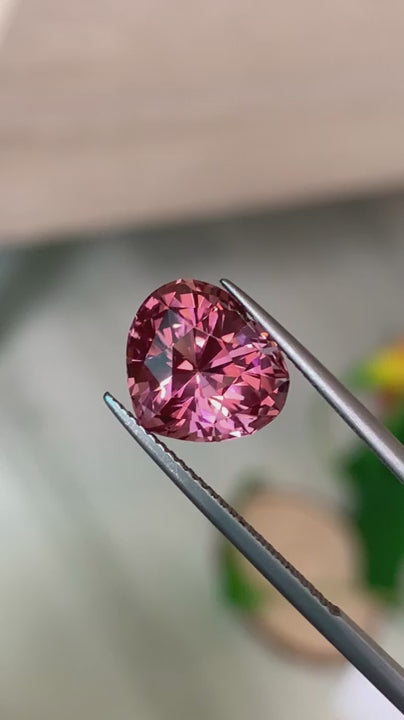 5.50ct Sunset Pink Tourmaline Heart Cut Video