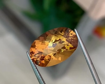 10.96ct Imperial Topaz Oval Cut Brazil Origin 