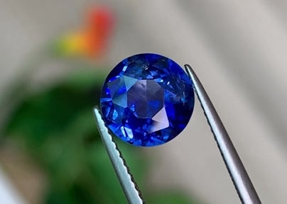 3.58ct Ceylon Cornflower Blue Sapphire Round Brilliant Cut Sri Lanka Origin